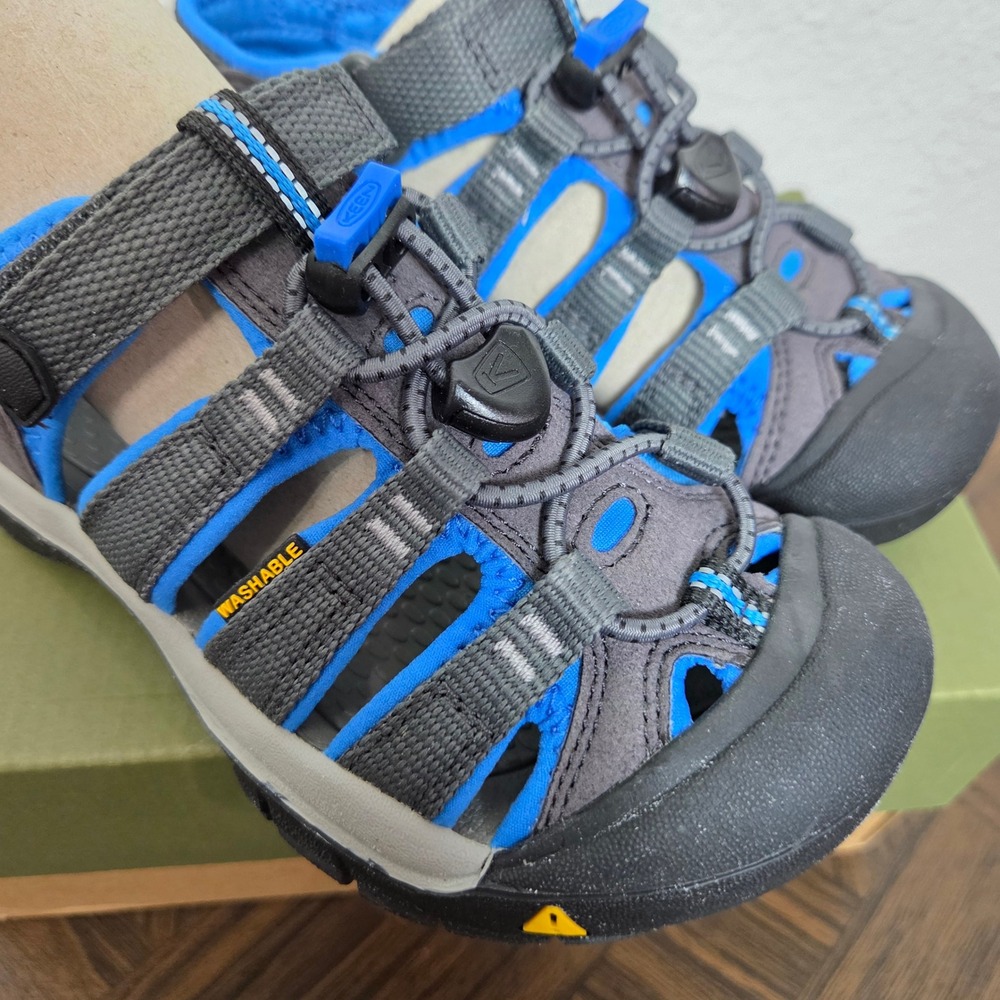 NWT KEEN Newport H2 Gray & Blue closed toe hiking outdoor sandals Boys size 12 - Picture 3 of 9